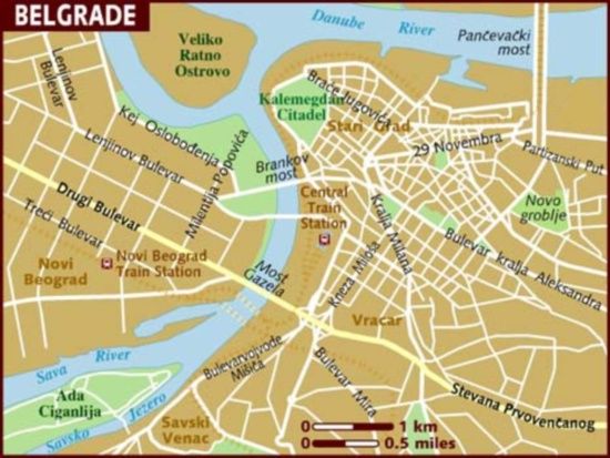 Tourism Map of Belgrade