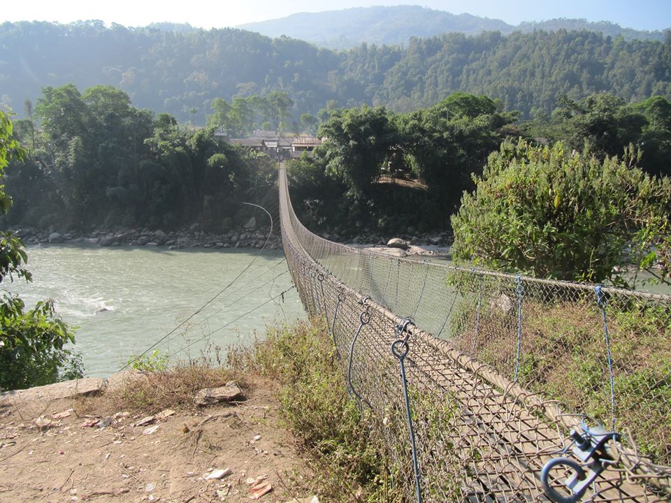 Suspension Bridge across Arun River