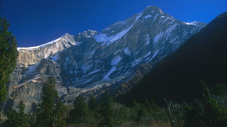 Dhaulagiri I on approach to Italian Base Camp in the Myagda Khola Valley