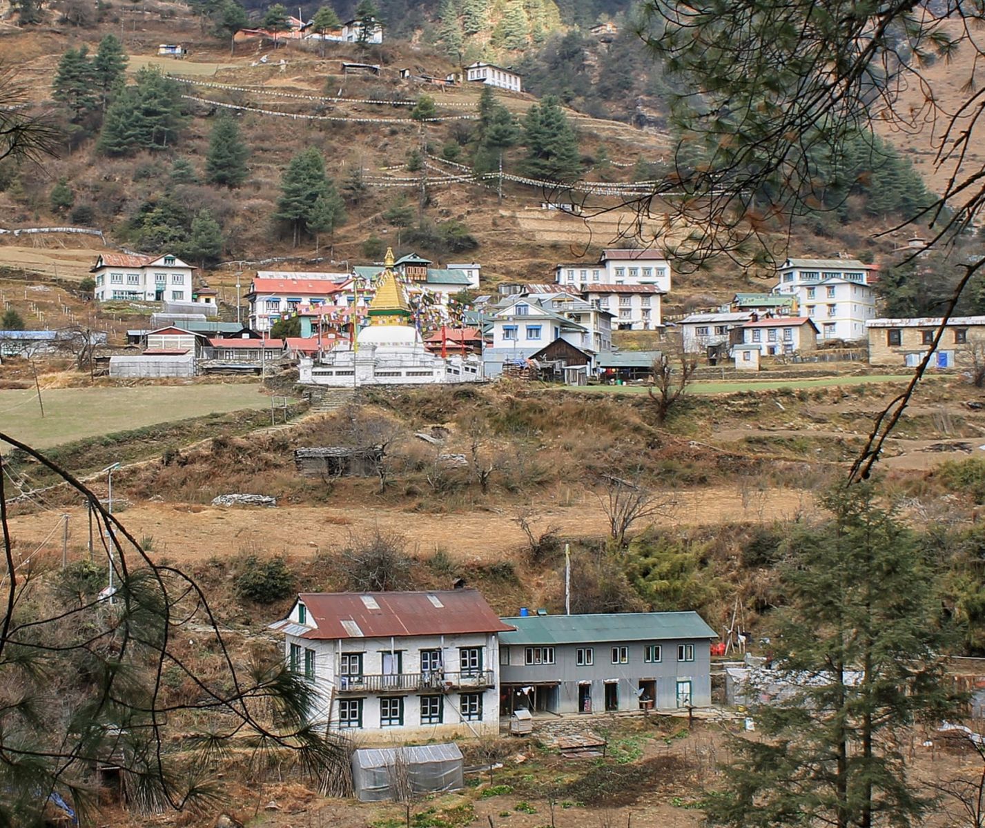 Junbesi Village on the trade route from Jiri to Namche Bazaar