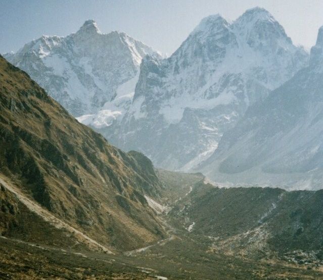 Mount Jannu ( Khumbakharna ) and Sobithongie from Kambachen in the Ghunsa Khola Valley on the North Side of Mount Kangchenjunga