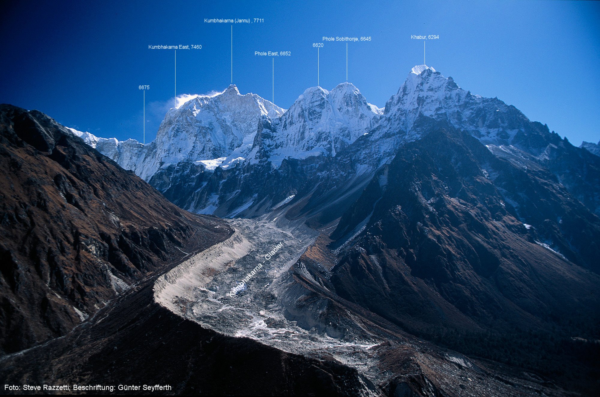 Mount Jannu ( Khumbakarna ) Sobithongie, Phole and Khabur from Kambachen in the Ghunsa Khola Valley