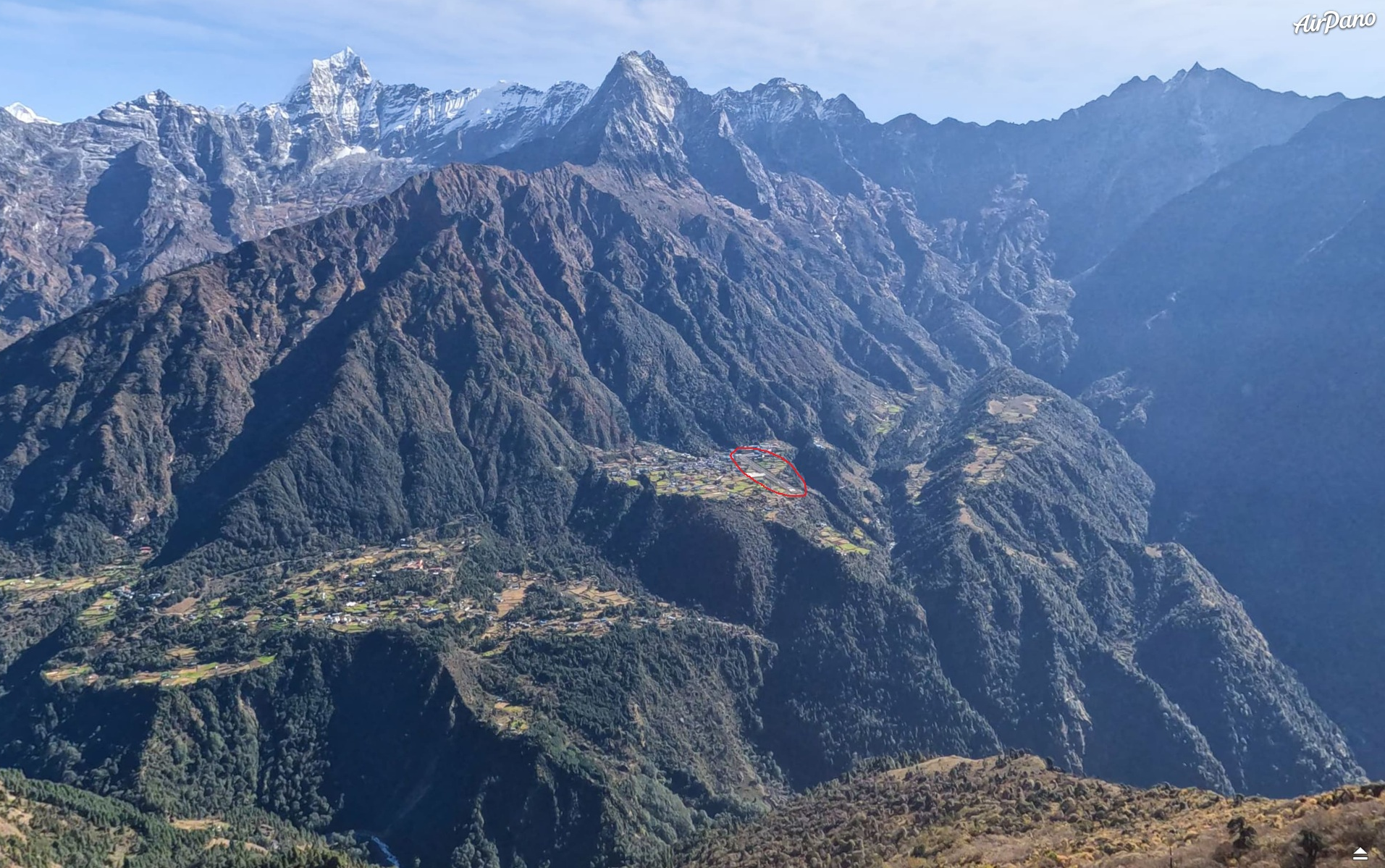 Aerial view of Lukla Aiport