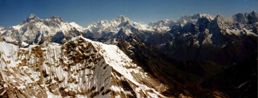 Everest, Lhotse and Makalu from Parchoma