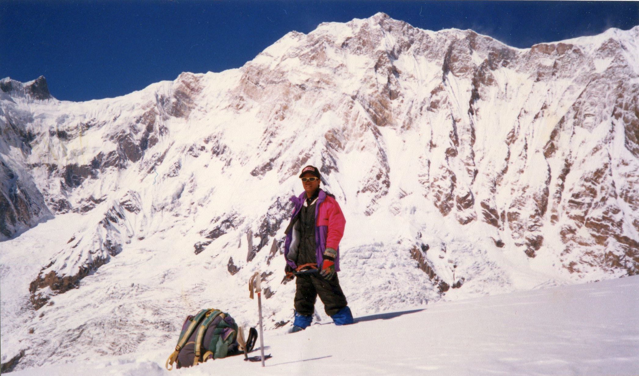 Mount Annapurna I from summit of Rakshi Peak