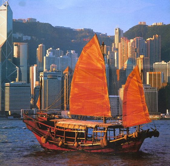 Junk in Hong Kong Harbour