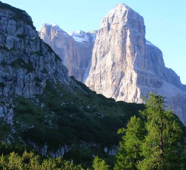 Crozzon di Brenta and Cima Tosa in the Brenta Group of the Italian Dolomites