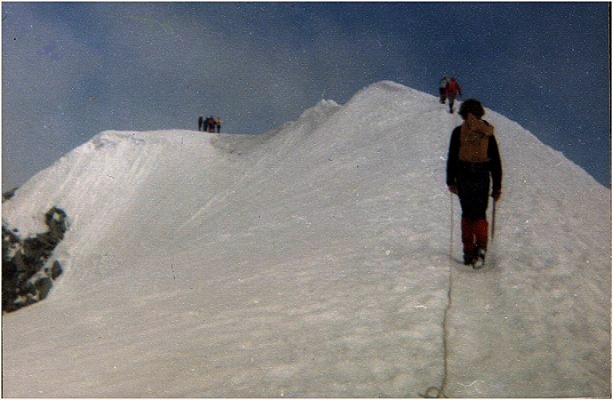 Ascending summit ridge of the Gross Venediger