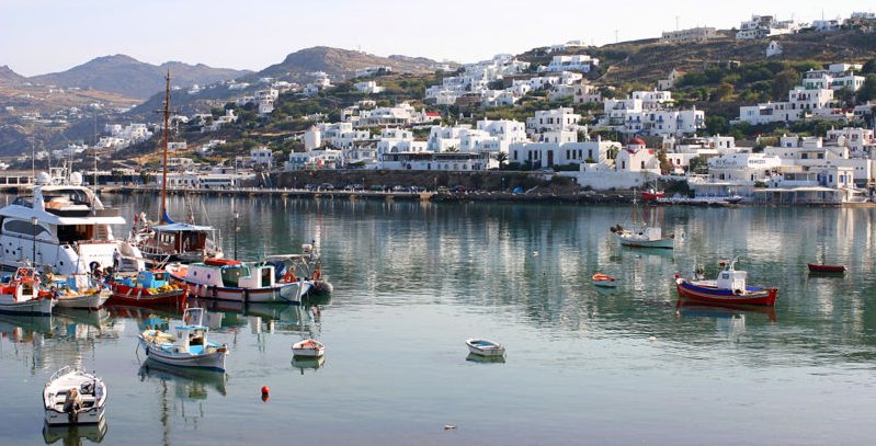 Old Port of Hora on Mykonos in the Cycladic Islands of Greece