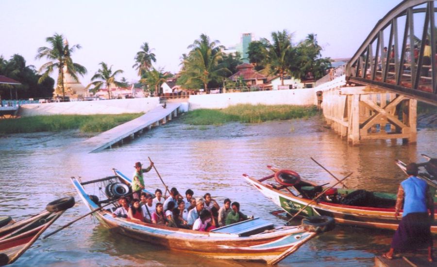 Foot Passenger Ferry Boat at Yangon Port in Yangon ( Rangoon ) in Myanmar ( Burma )