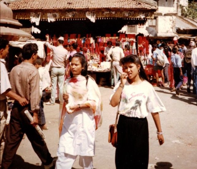 Nepalese Girls at Asan in Kathmandu