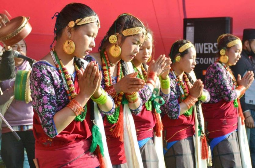 Photograph of Nepalese women in traditional dress