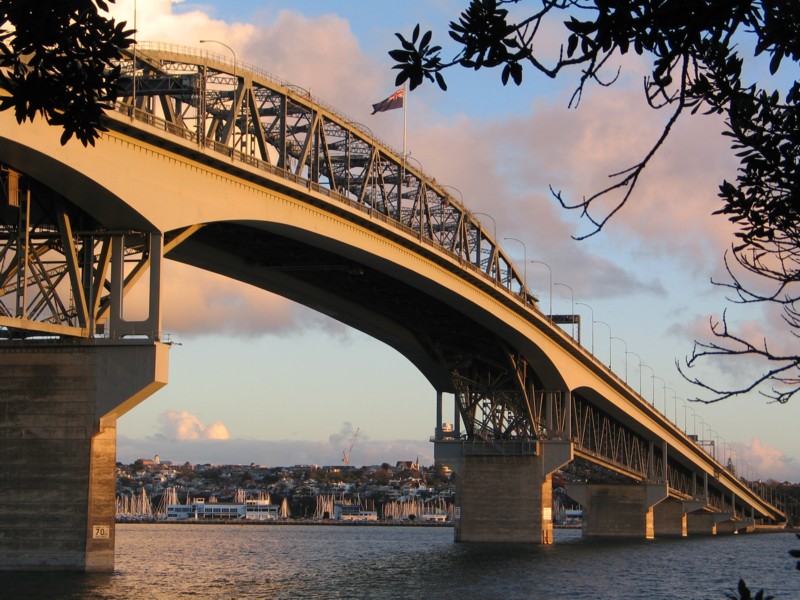 Aukland Harbour Bridge on North Island of New Zealand