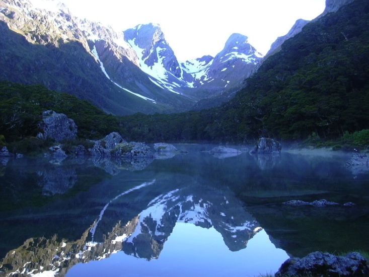 Lake Mackenzie in Mount Aspiring National Park in the South Island of New Zealand