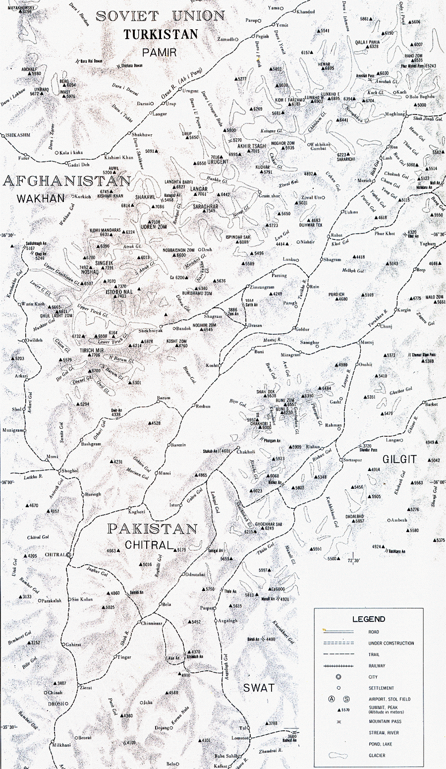 Map of Hindu Kush Region