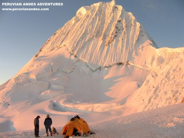 Sunset on Alpamayo in the Andes of Peru