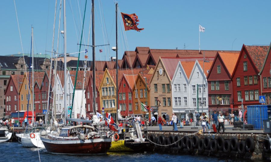 Waterfront at Bergen on the West Coast of Norway