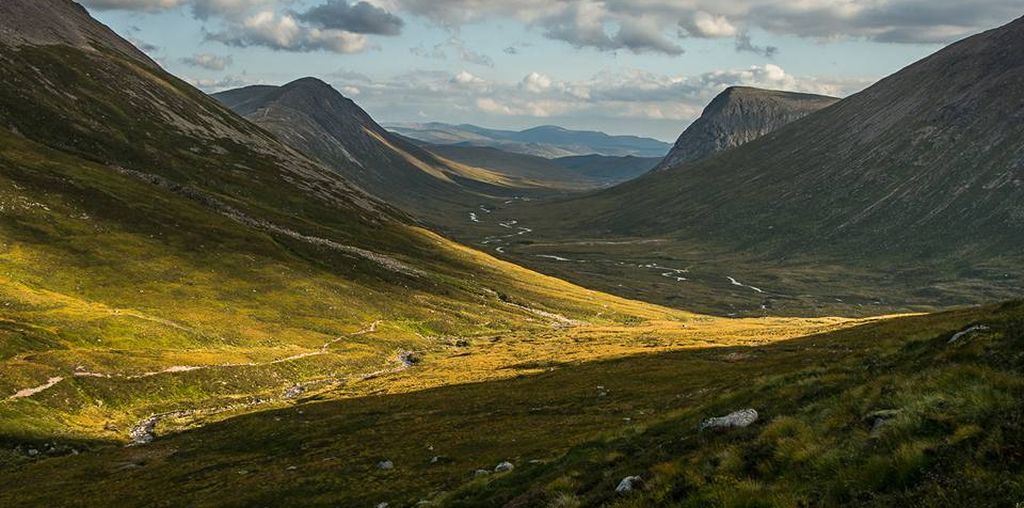 Lairig Ghru through the Cairngorm Mountains of Scotland