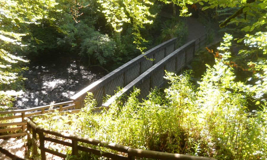 The South Bridge across the Rotten Calder Water on the South Trail to Langlands Moss