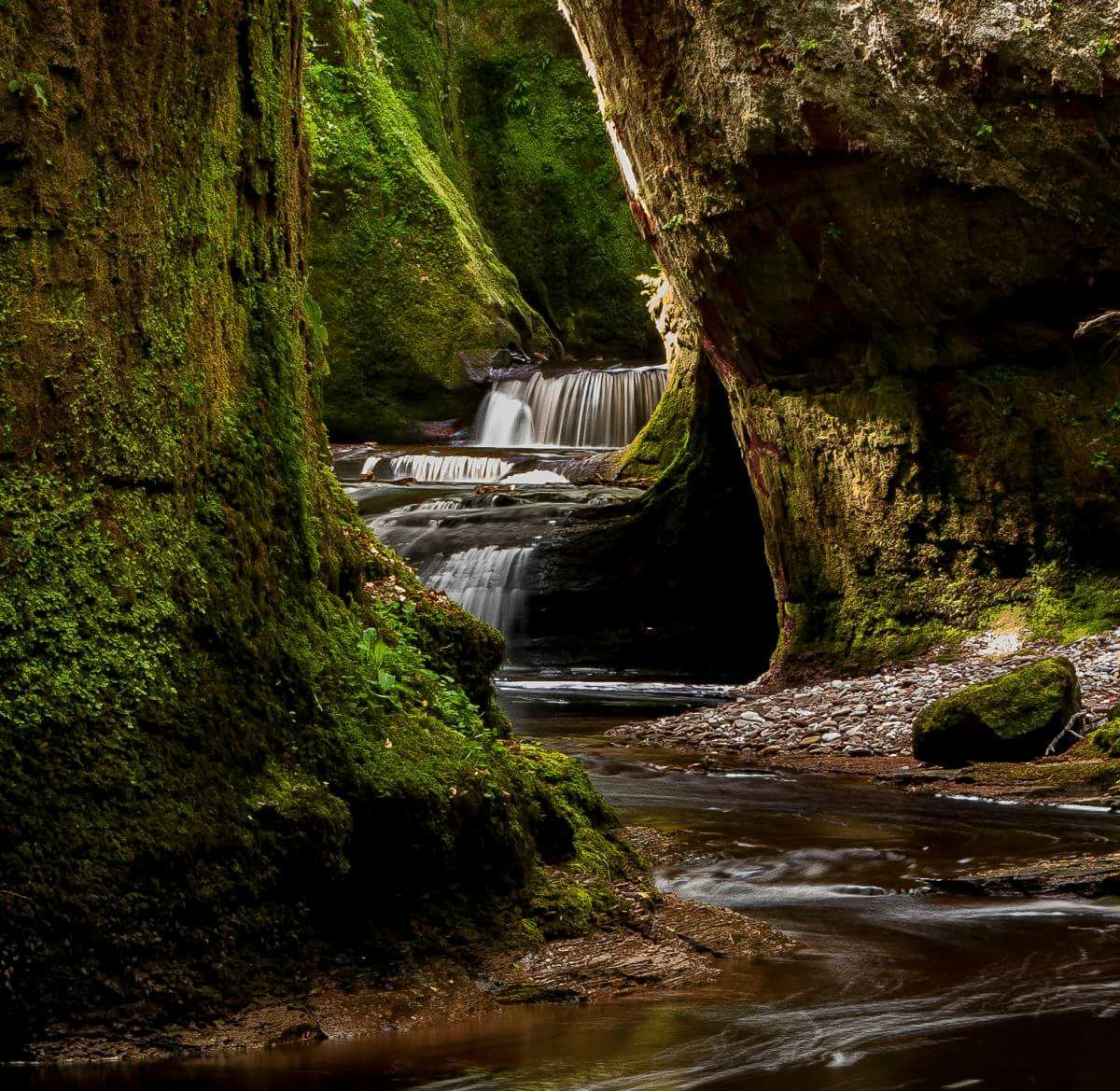 Falls on Carnoch Burn in Finnich Glen