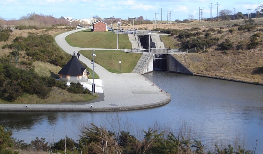 Lock 1 on the Union Canal near the Falkirk Wheel