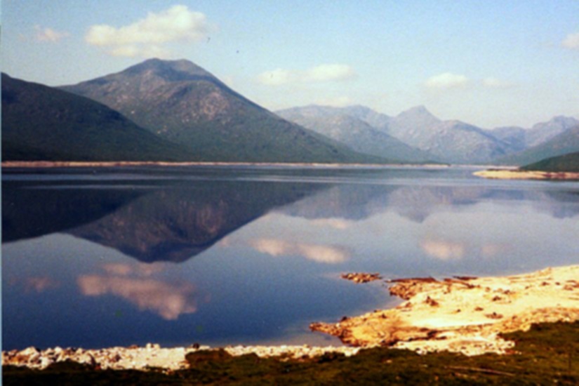 Sgurr Mor and Sgurr na Ciche across Loch Quoich in Knoydart