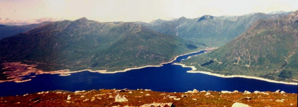 Loch Quoich and Gleouraich and Spidean Mialach from Gairich in Knoydart