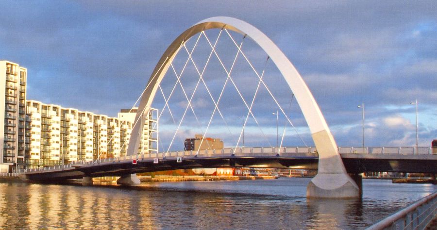 Clyde Arc Bridge in Glasgow, Scotland