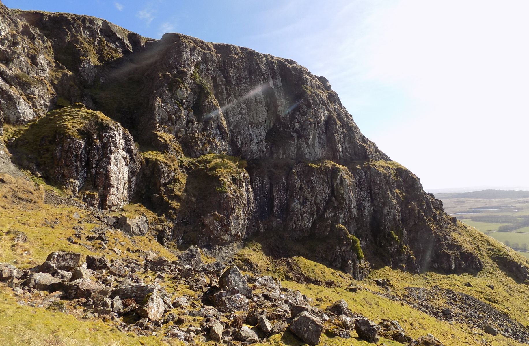 Bannan Crags in the escarpment of the Campsie Fells