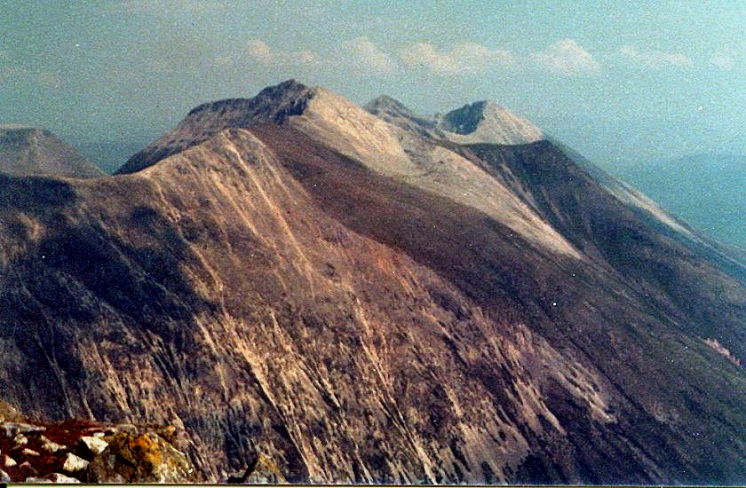 Beinn Eighe summit ridge from Liathach in Torridon Region of NW Scotland