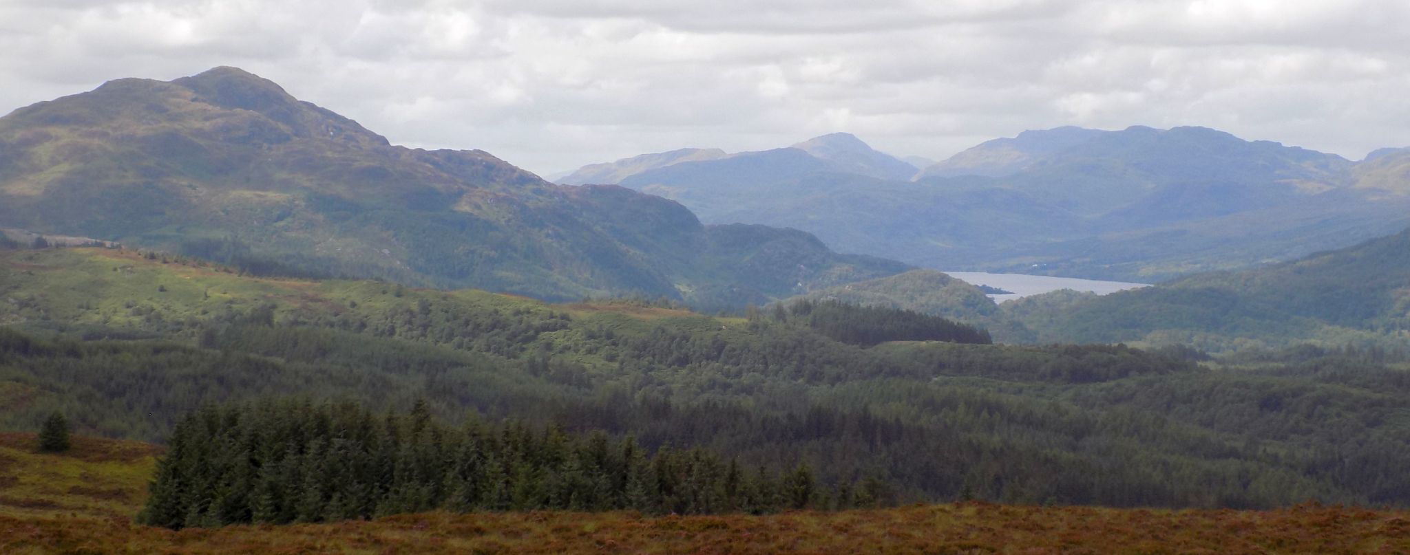 Ben Ledi from Craig of Monievreckie on the Menteith Hills above Braeval Forest