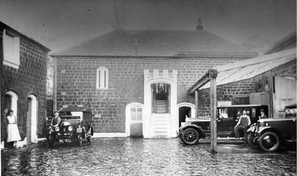 Old photograph of the courtyard in Mugdock Country Park