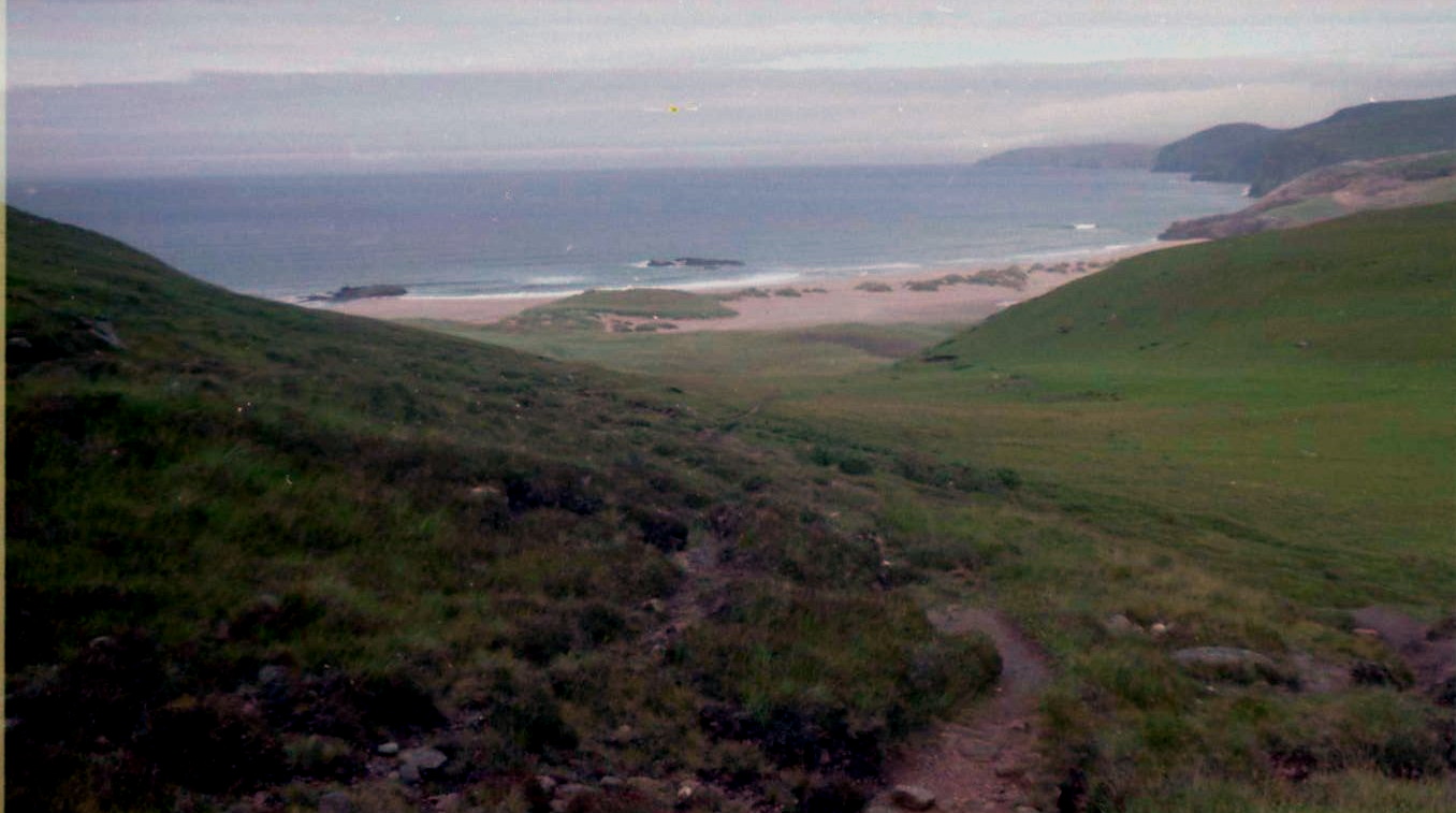 The beach at Sandwood Bay in Sutherland on the North West coast of Scotland