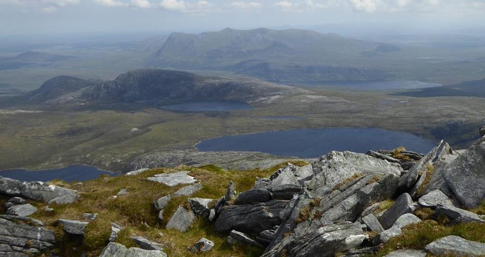 Foinaven from Ben Hope in Highlands of Northern Scotland