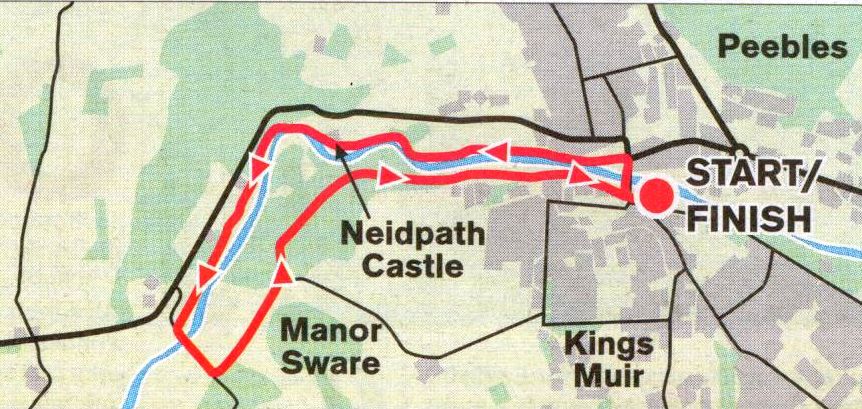 Location Map for Neidpath Castle at Peebles