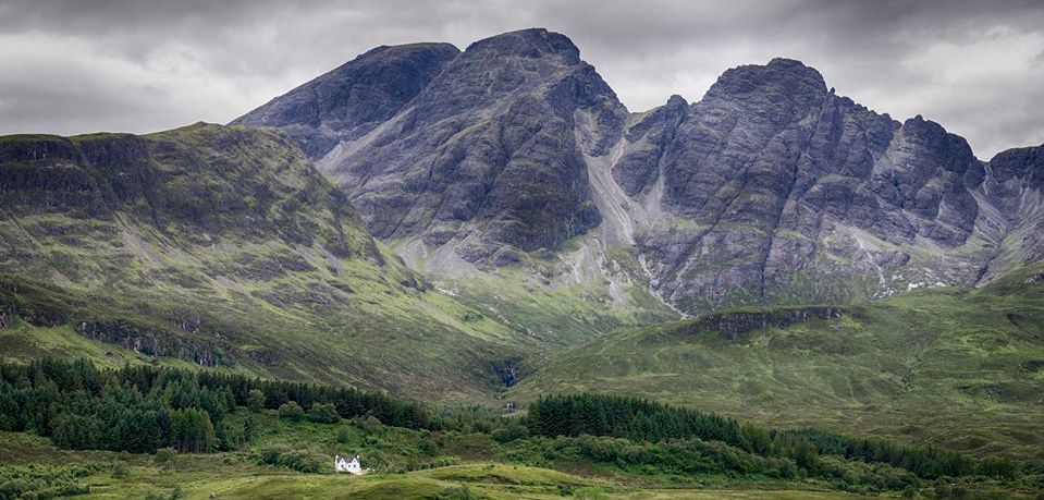 Blaven ( Bla Bheinn ) and Clach Glas on Isle of Skye in Western Islands of Scotland