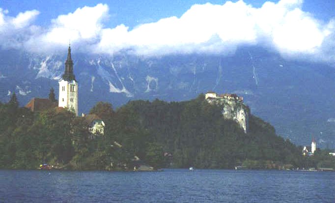 The Church and Castle at Lake Bled in Slovenia