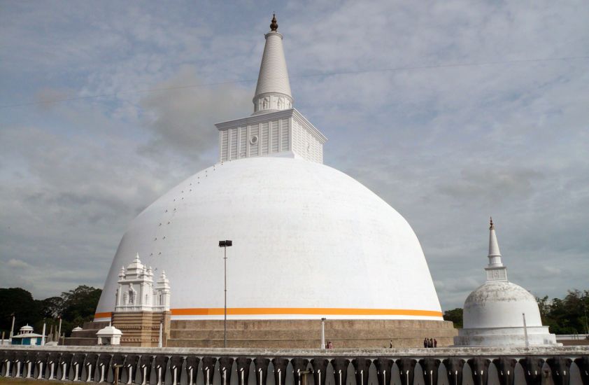 Ruvanvelisaya Dagoba in the ancient city of Anuradhapura in northern Sri Lanka