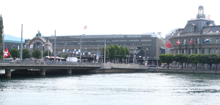 Railway station at Lucerne in central Switzerland