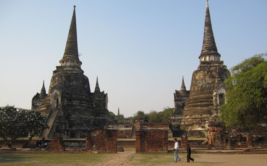 Wat Phra Si Sanphet at Ayutthaya Historical Park in Northern Thailand