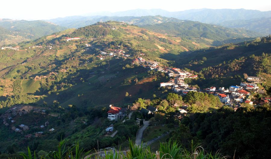 Mae Salong in the Thai Highlands in the Golden Triangle region of Northern Thailand