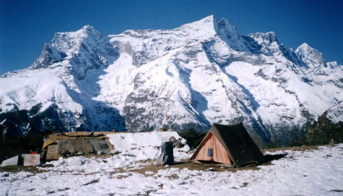  Mt. Kwande Ri from Shyangboche above Namche Bazaar 